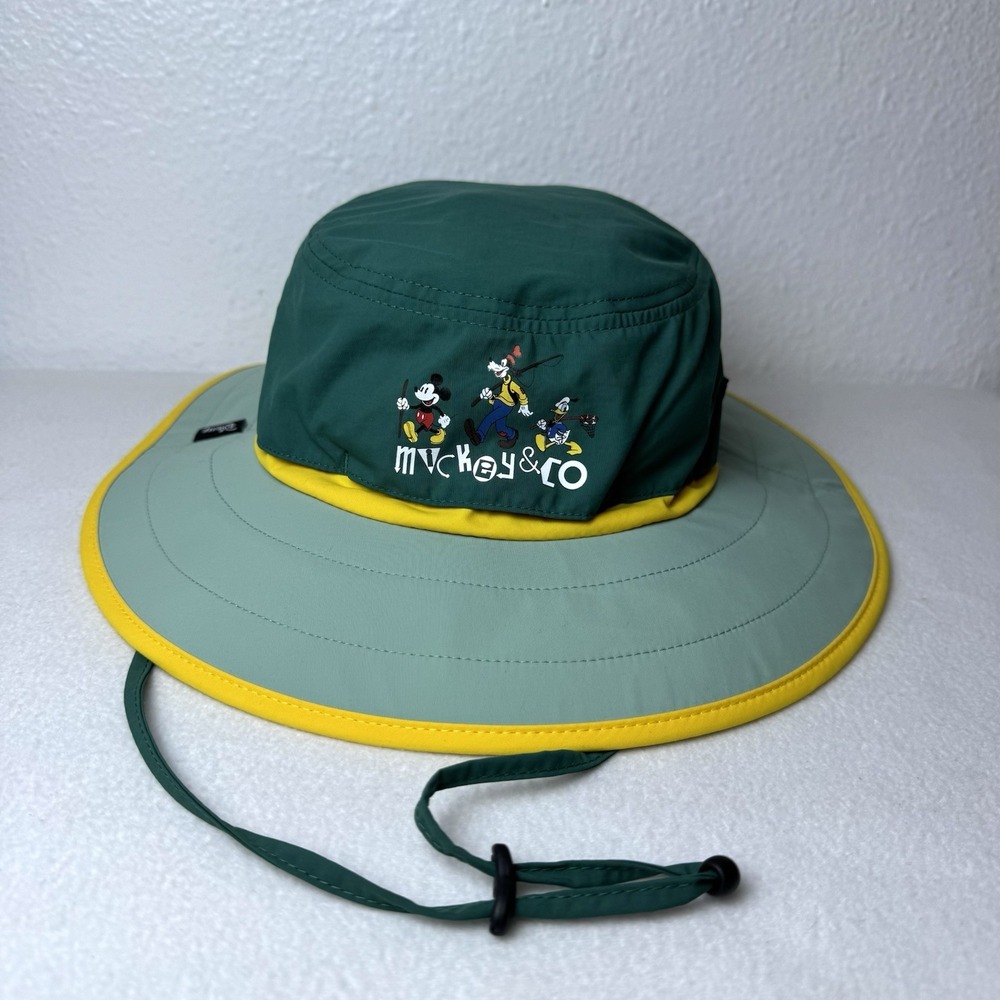 Disney Mickey And Co X Columbia PFG Green Sun Hat Adjustable Chin Strap Green